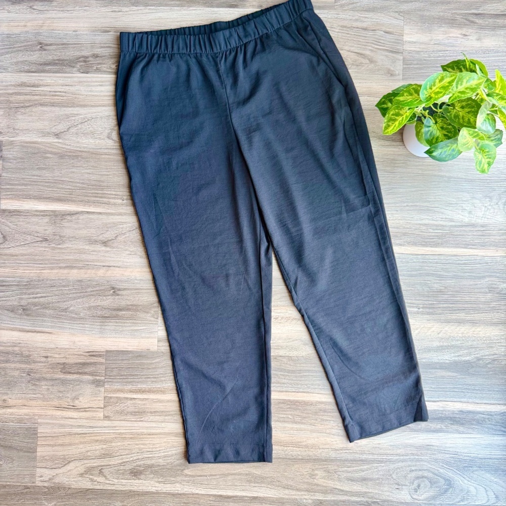 H&M Black Pull-On Ankle Pants Women’s (No Size Tag, Fits Like M/L)‎